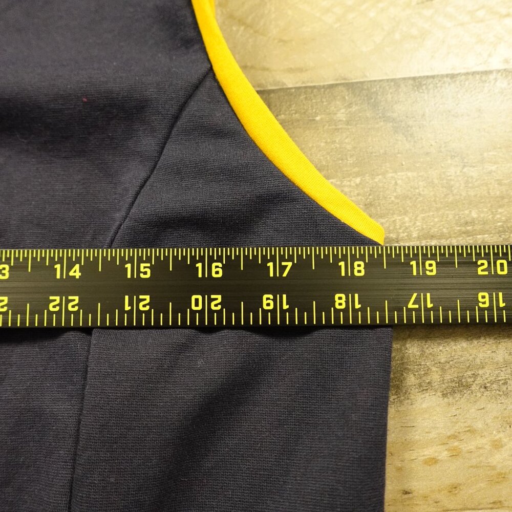 Boden Sheath Dress Women’s Size 12R Navy Blue with Yellow Trim Workwear Classic - Picture 5 of 13